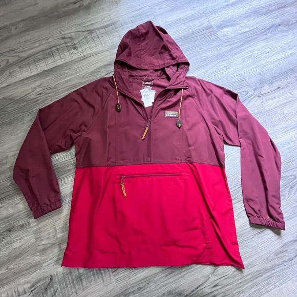 L.L. Bean Jackets & Blazers - NWT LL BEAN Mountain Classic Anorak Jacket womens large burgundy/nautical red
